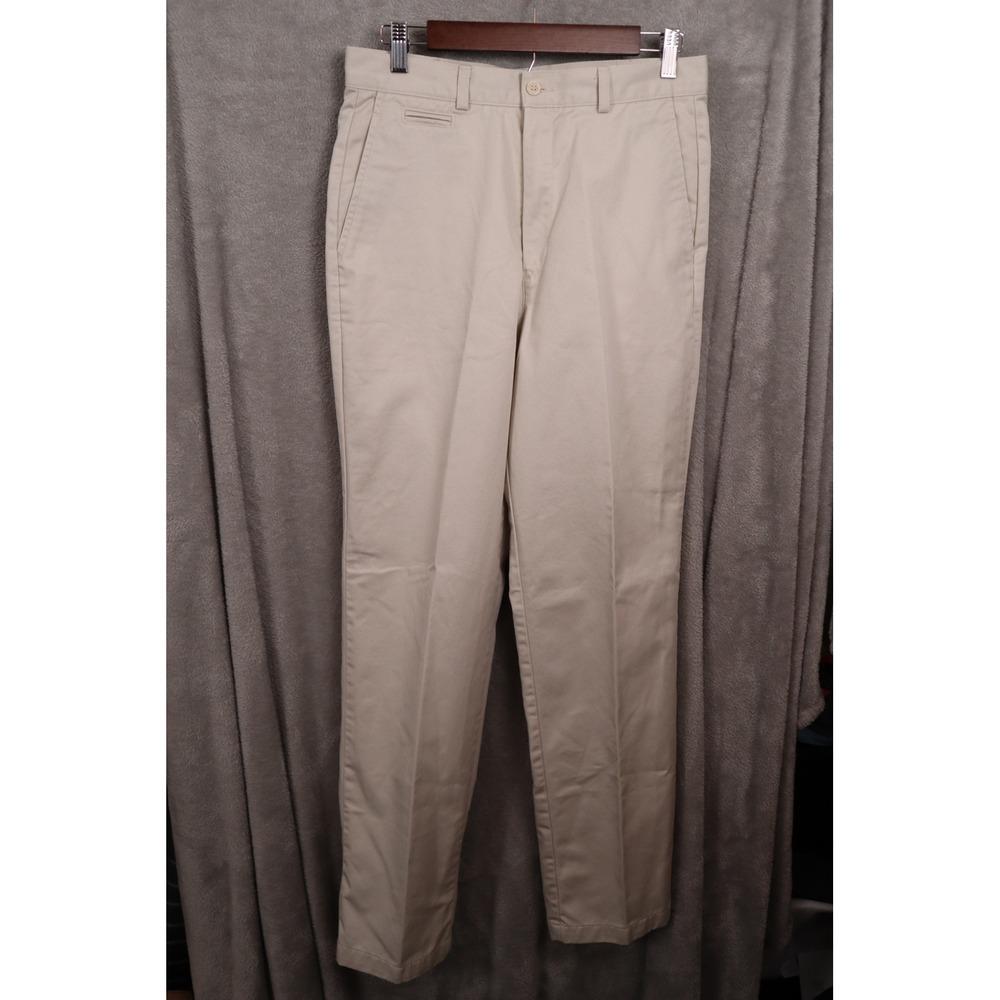 Dockers Womens Khaki Chino Pants Beige Straight Leg 100% Cotton Size 12 Long